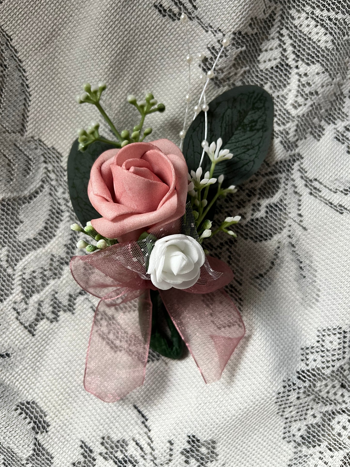 Dusty Rose Boutonnière Wedding Accessories