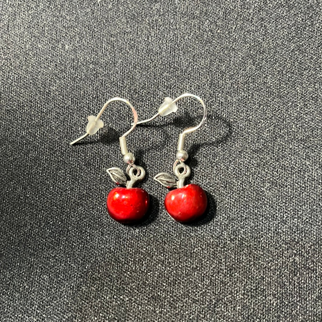 Apple Fishhook Earrings-Teacher